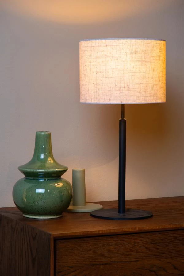 Lucide MAYA - Tischlampe - Ø 26 cm - 1xE27 - Beige - Atmosphäre 1